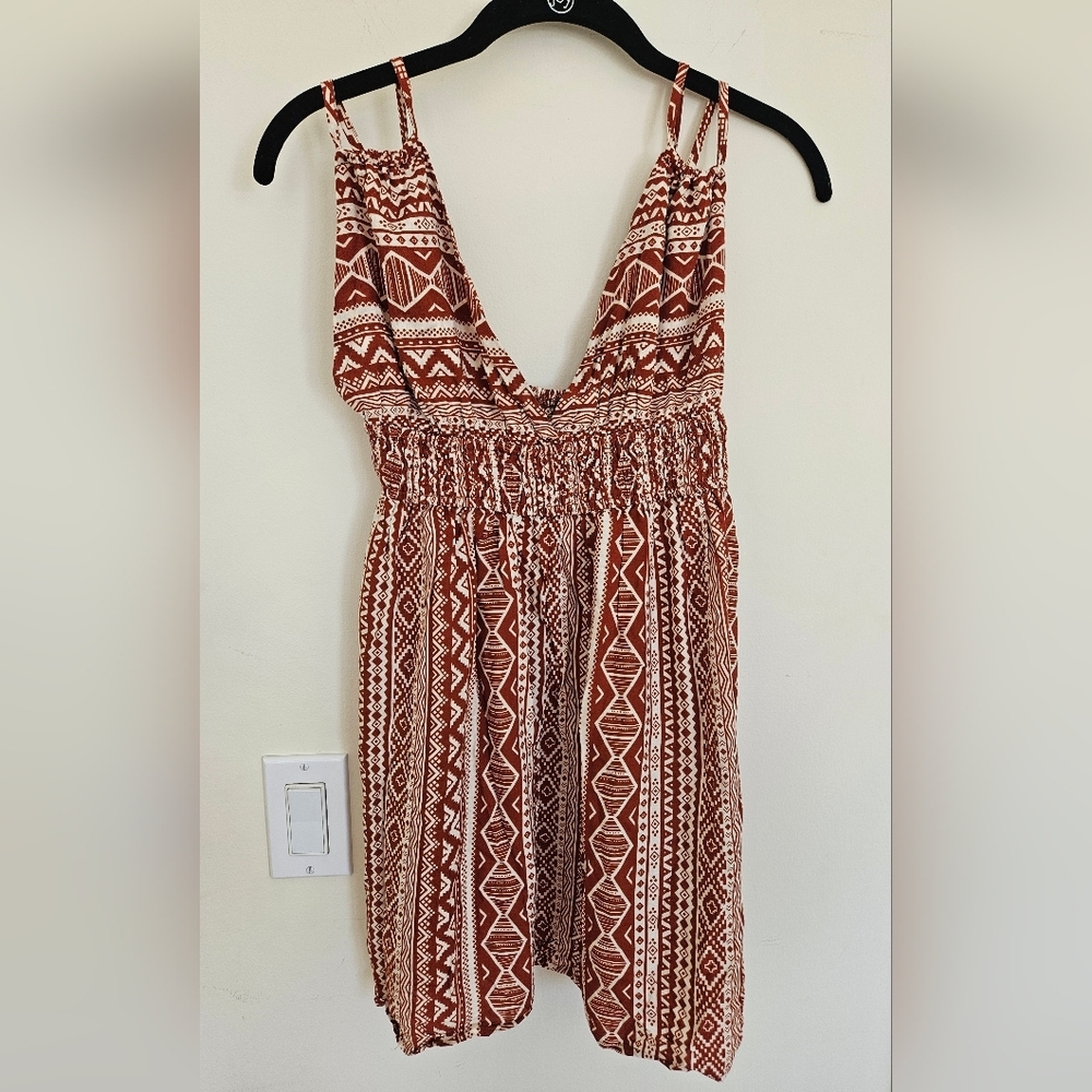 Cupshe Tie Shoulder Sweetheart Boho Mini Dress NWT - Picture 2 of 13